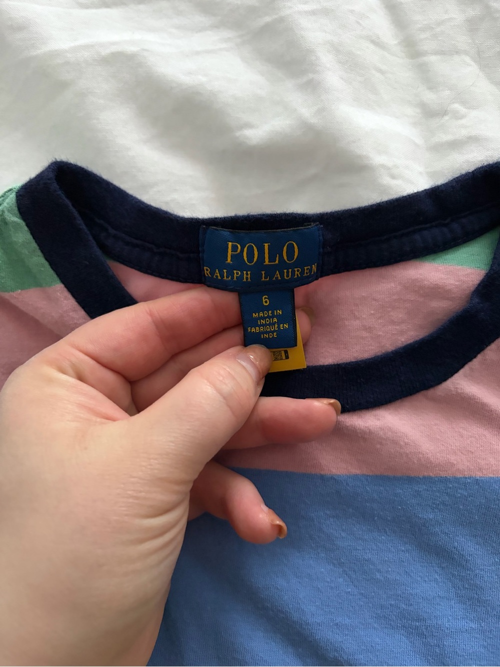 Polo by Ralph Lauren Boys Striped Cotton Jersey Tee in Pastels - Picture 4 of 7